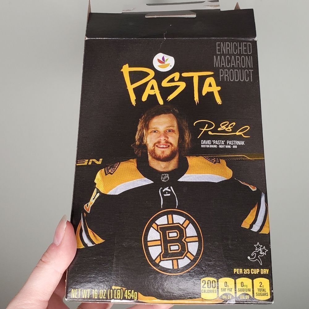 Limited Edition David Pastrnak Boston Bruins Collectible Penne‎ Pasta Box Empty